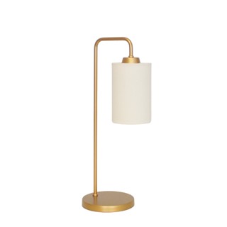 Abajur Luminária Mesa Retro Dourado Com Cúpula Cru.