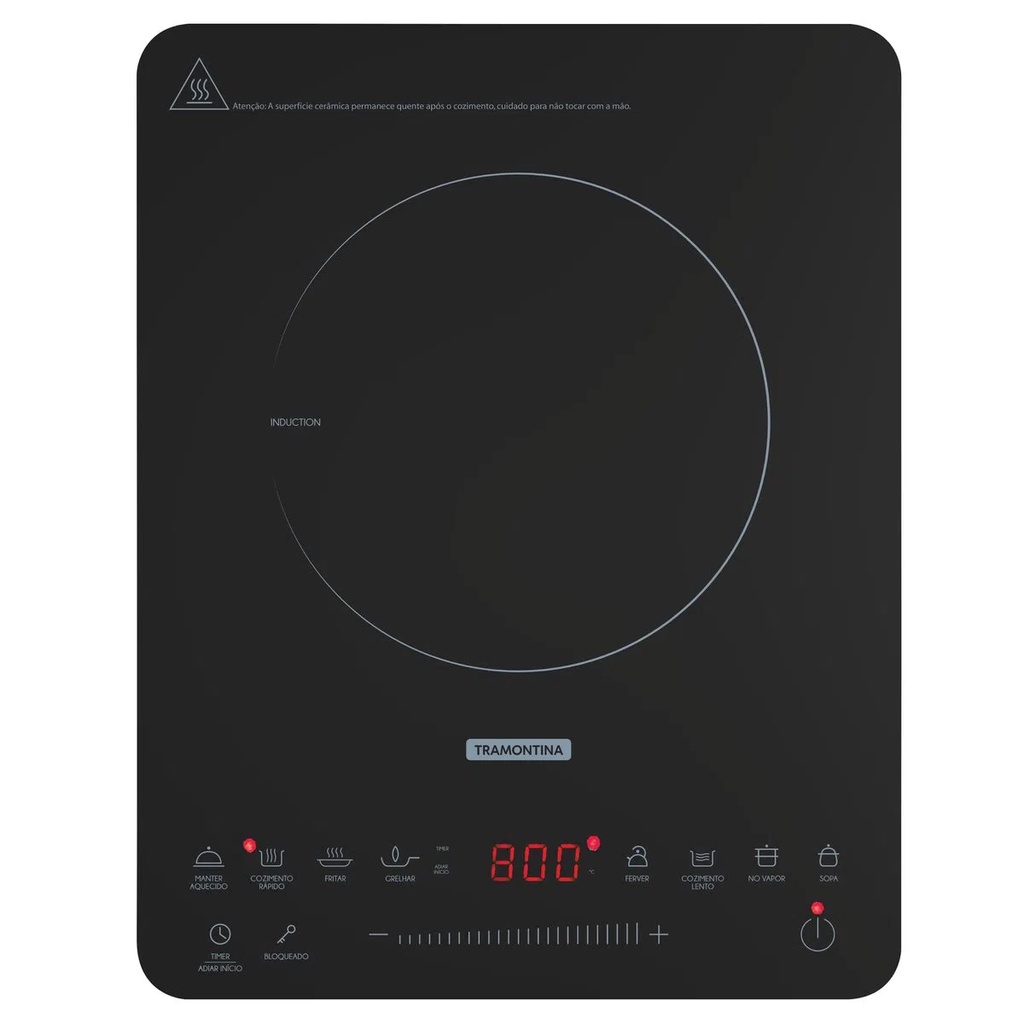 Fogão Cooktop Portátil Por Indução Tramontina Slim Touch
