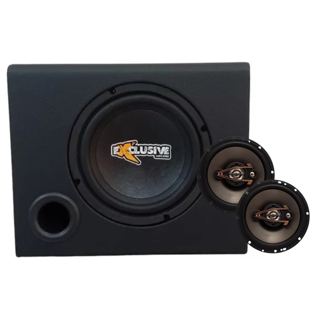Kit Caixa Amplificada 8 polegadas Exclusive 200wrms Par Qr6