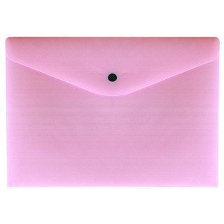 Envelope plástico com botão A4 Linho Serena rosa pastel 0012.WP Dello