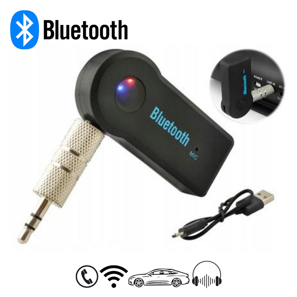 Adaptador Receptor Bluetooth P2 Usb Musica Som Auxiliar Carro Chamada Celular Microfone Wireless Melhor Custo Benefício Prático - Envio Imediato