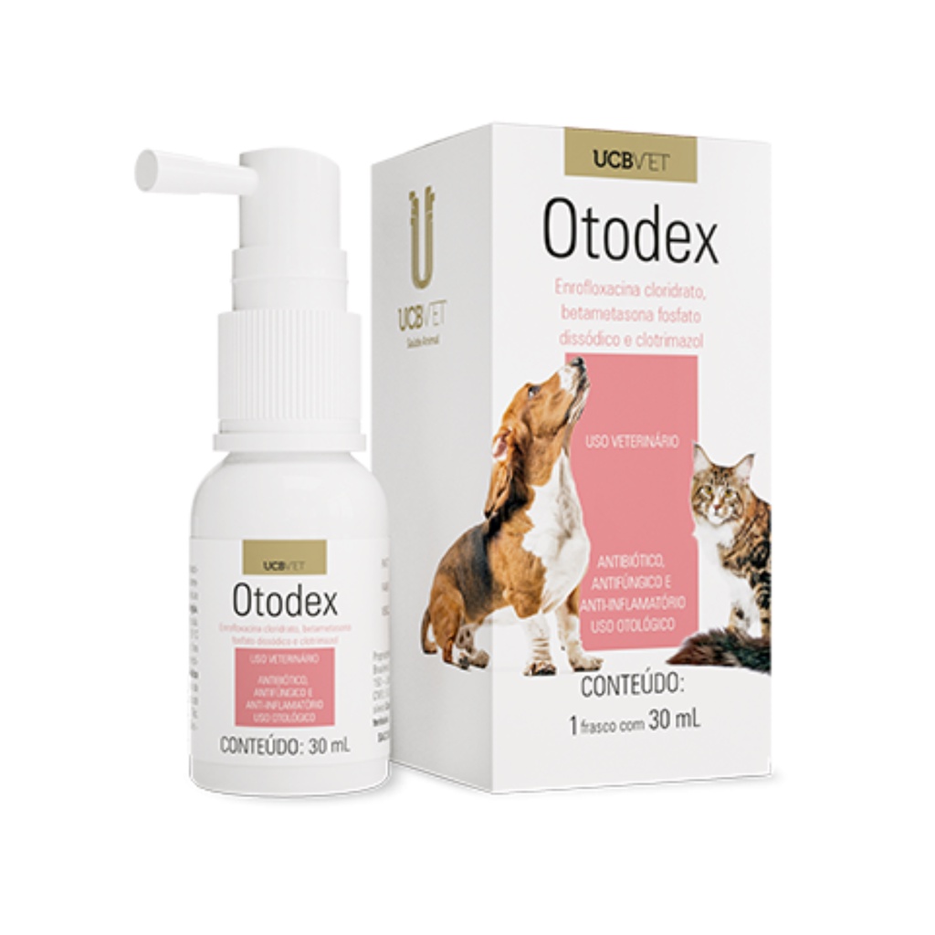 Otodex 30ml Solução Otológica Tratamento Otite Ucb vet Cães em Oferta na Shopee