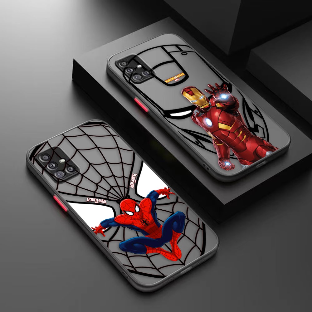 Criativo Homem-Aranha Vingadores Heróis Caixa De Celular Mate Para Samsung Galaxy A73 A72 A71 A70 A53 A52 A51 A50 A42 A33 A32 A31 A30 A22 A21S A20S A12 A11 A10S A10 A03S A02S