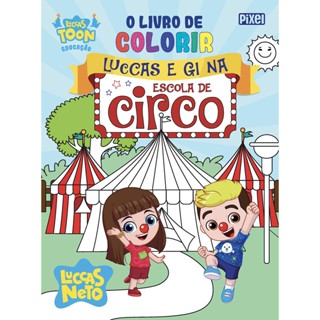O livro de colorir Luccas e Gi no circo