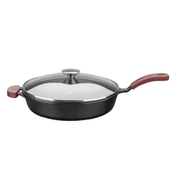 Frigideira de Ferro Fundido 3,1L com Tampa de Vidro Temperado 28cm MTA 8378