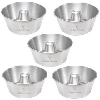 Forma De Pudim Bolo Suíça Com Furo 17 x 8 cm Redonda Kit 5 Peças
