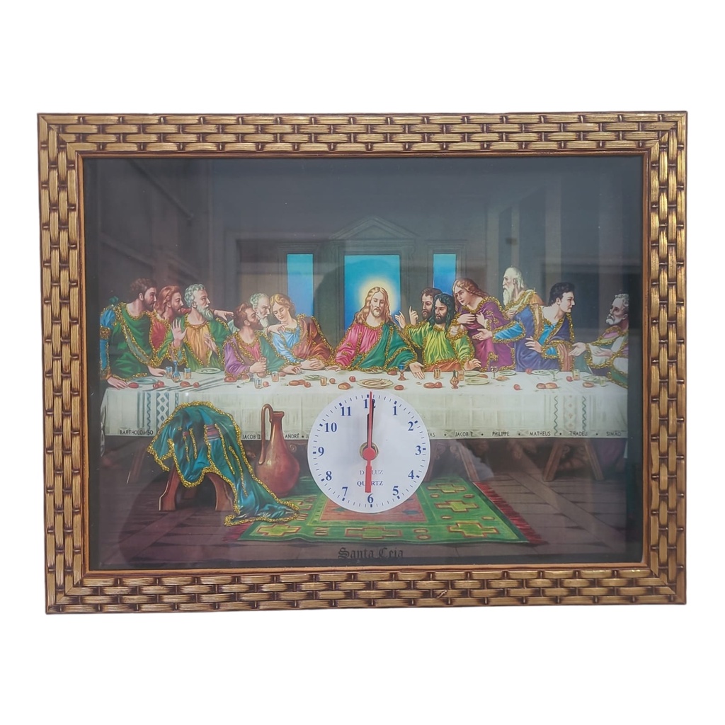 Quadro Relógio Santa Ceia Decorativo 35x45CM