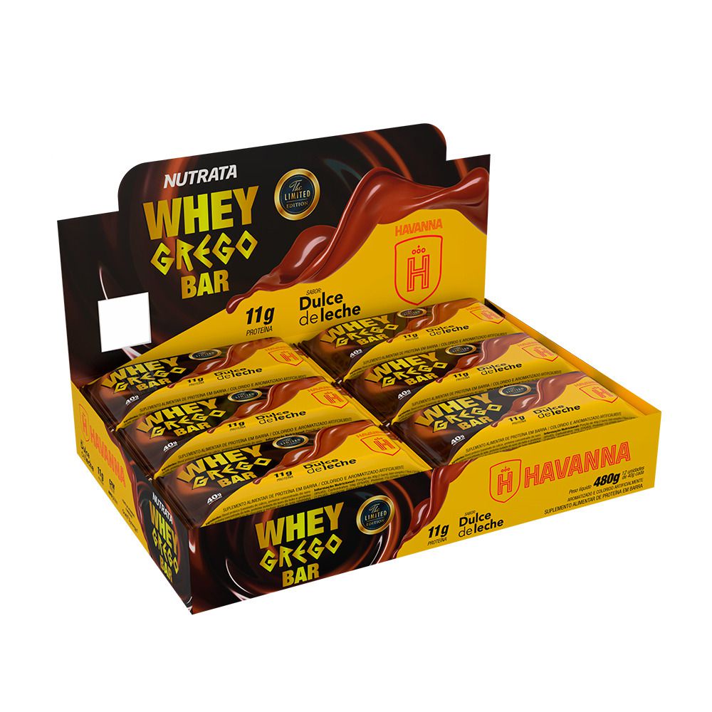 Whey Grego Bar Havanna Caixa 12 Unidades - Nutrata