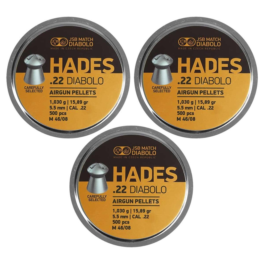 3x Chumbinho 5.5mm JSB Hades Dialobo 500un