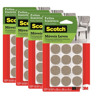 Kit 48 Feltros Sintetico Para Moveis Leves Redondo Scotch