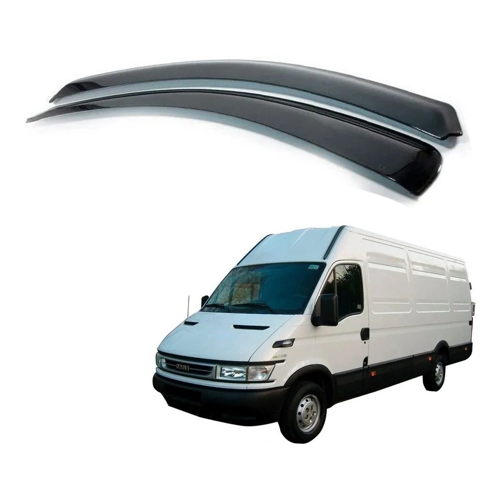 Calha De Chuva Defletor Iveco Daily 2003 A 2007 2 Portas Acrilico Fume Tiger FT0783