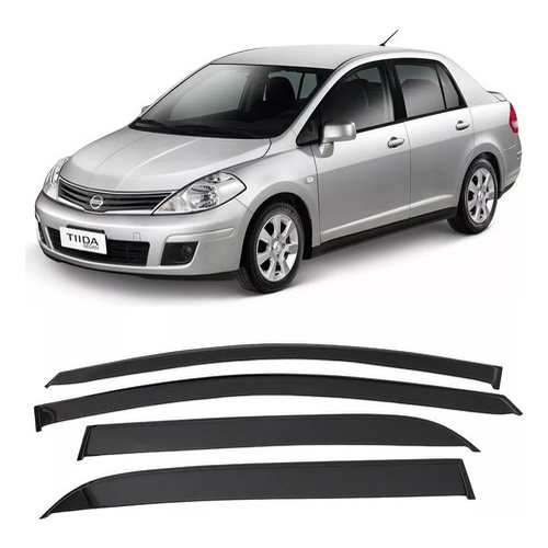 Calha de Chuva Defletor Nissan Tiida Sedan Todos 4 Portas Ecoflex