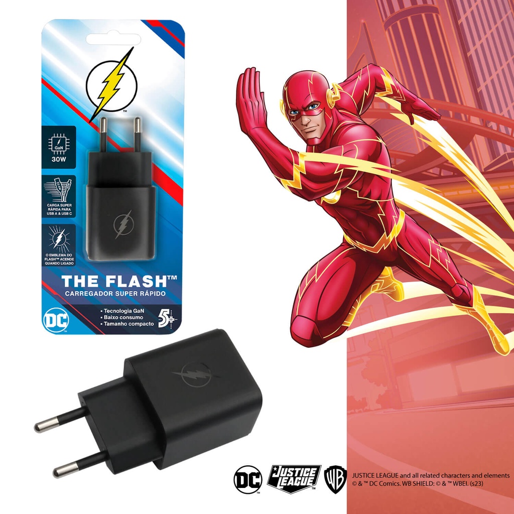 Carregador Turbo Celular The Flash - Mais Rápido do Mundo