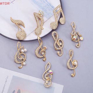 (WHDR) Moda Nota Musical Criativa Espartilho Broche De Luz Pin Full Rhinestone Acessórios De Roupa Para Mulher Jóias Brilhantes