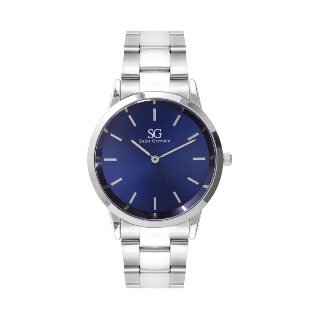 Relógio Masculino Prata Belmont Blue Silver 40mm - Fundo Azul em Oferta na Shopee