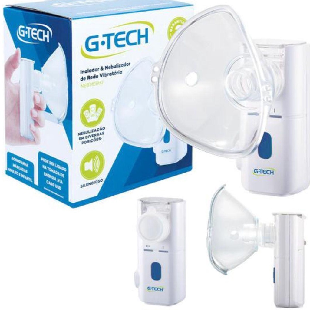 Nebulizador Sem Fio Recarregável Inalador G-tech Nebmesh 2 em Oferta na Shopee