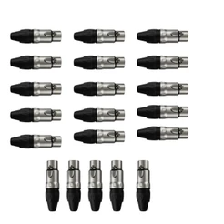 Kit 20 Conectores Linha Xlr Plug Fêmea 3 Polos Wireconex WC-1003