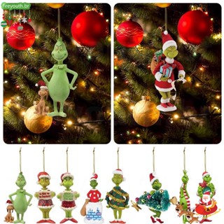 Decorações De Natal Novos Desenhos Animados De Monstros De Cabelo Verde Árvore Pingente Decoração De Carros Domésticos