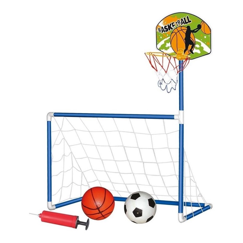 Trave 2 Em 1 Futebol Basquete Infantil 2 Bola Bomba Dmt-5936