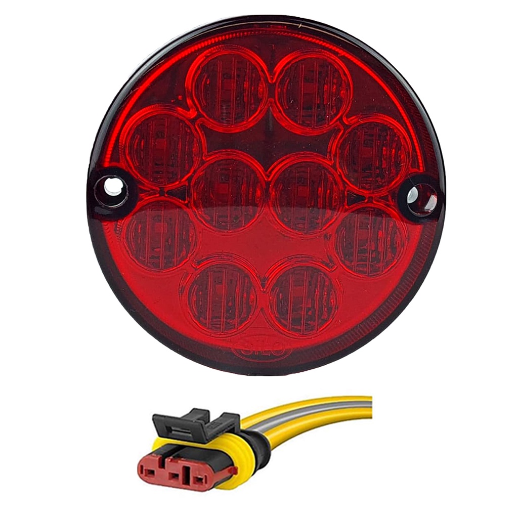 KIT Lanterna Traseira Ônibus Caminhão Bugue 96mm 10 Led VM