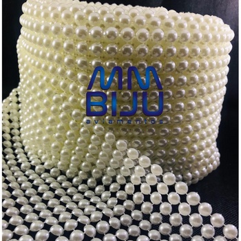 Manta meia Perola Creme 4/6/8mm c/ 3 metro mm biju