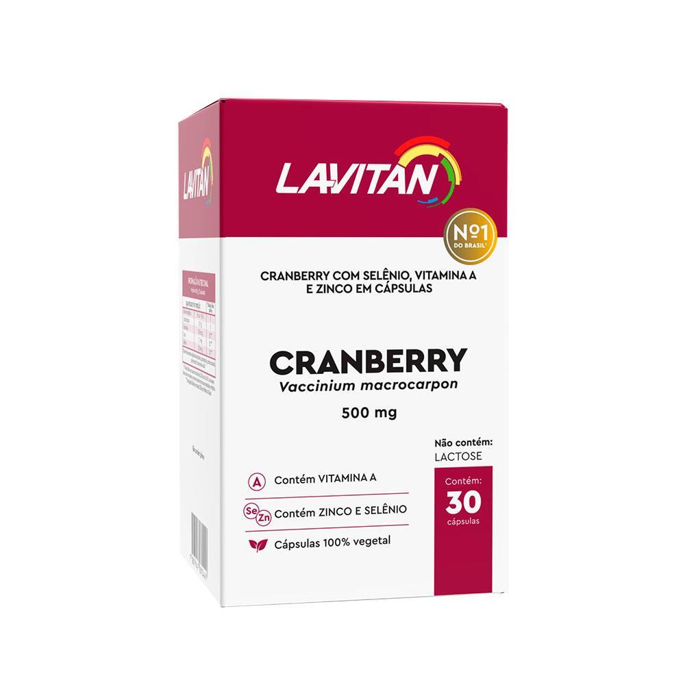 Suplemento Vitamínico Lavitan Cranberry 500mg 30 Cápsulas