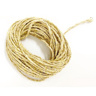 Cordão de Juta com fio dourado  - 10 metros - EcoArt - Rizzo Distribuidora em Oferta na Shopee