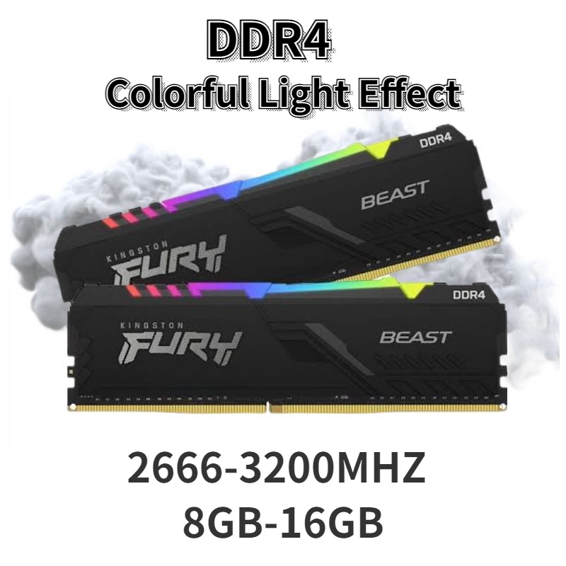 Kingston Fury DDR4 Desktop PC RAM Besta RGB Colorido 8 16Gb 2666 3200Mhz PC4L Memória De Mesa