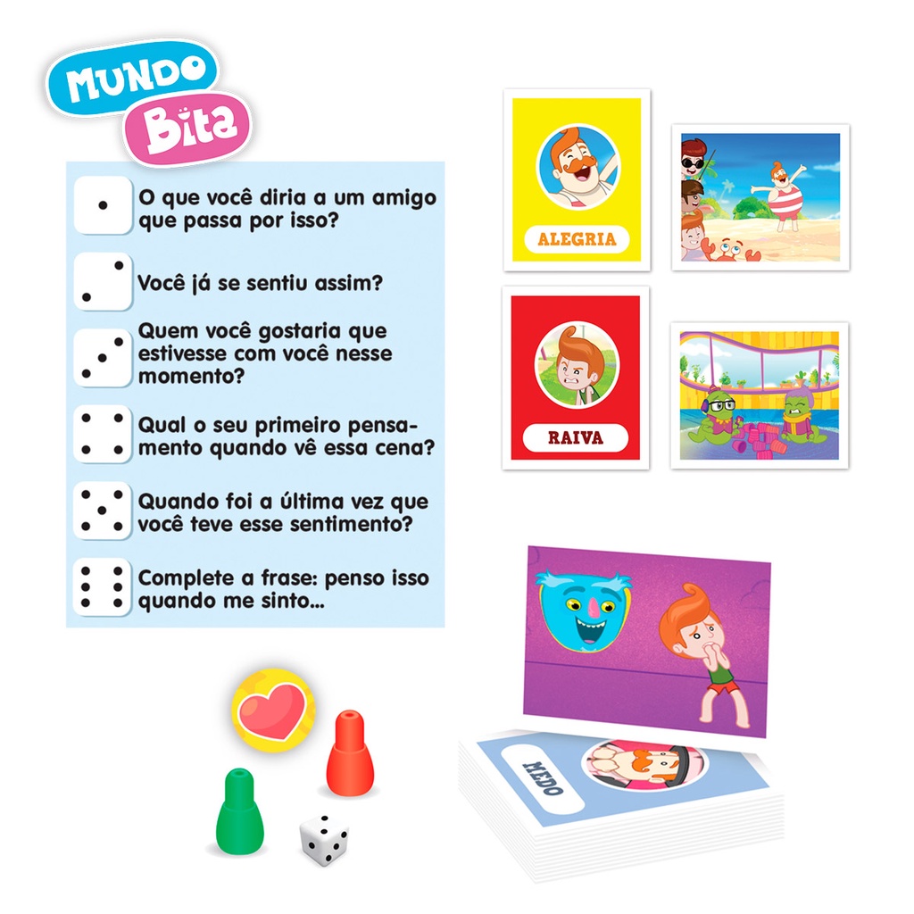 Bita E Os Sentimentos Jogo Das Emoções 69 pcs Educação Emocional Mundo Bita Nig Brinquedos — imagem 2 de 2