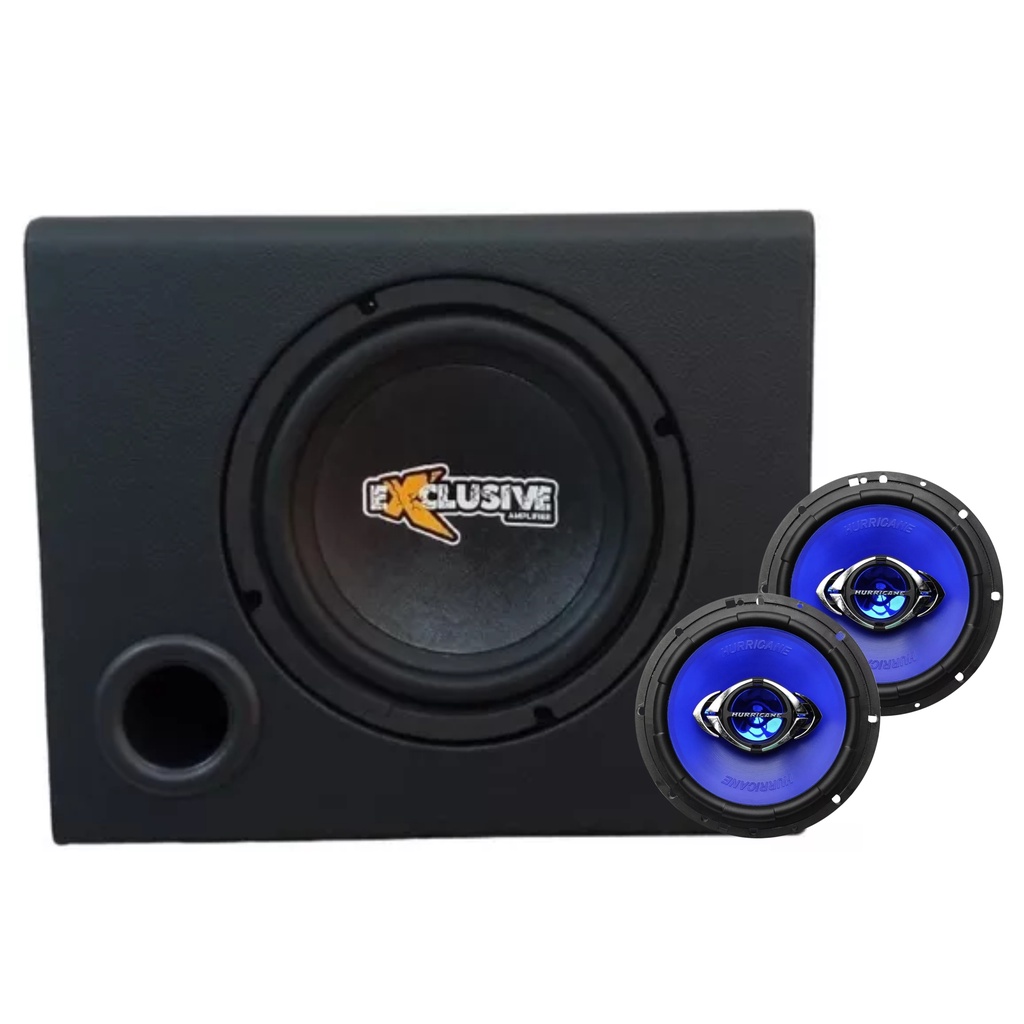Kit Caixa Amplificada Exclusive 8 polegadas 200wrms Par Cm6