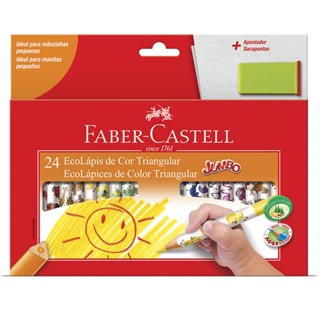 Lápis de cor 24 cores jumbo triangular 123024AP Faber-Castell