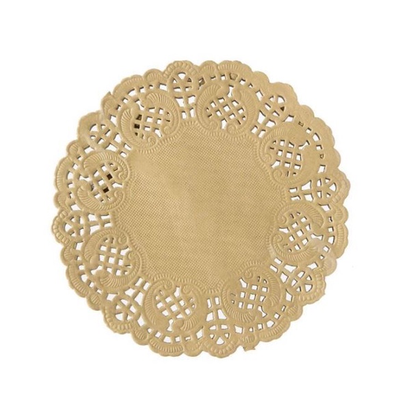 Fundo Rendado de Papel Redondo Kraft 11,4cm - 24 un - Rizzo - Home & Living