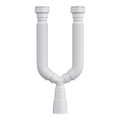Sifão Branco Duplo Sanfonado - Herc