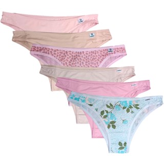 Kit 6 Calcinhas Tanga Classica Microfibra Feminino Delrio