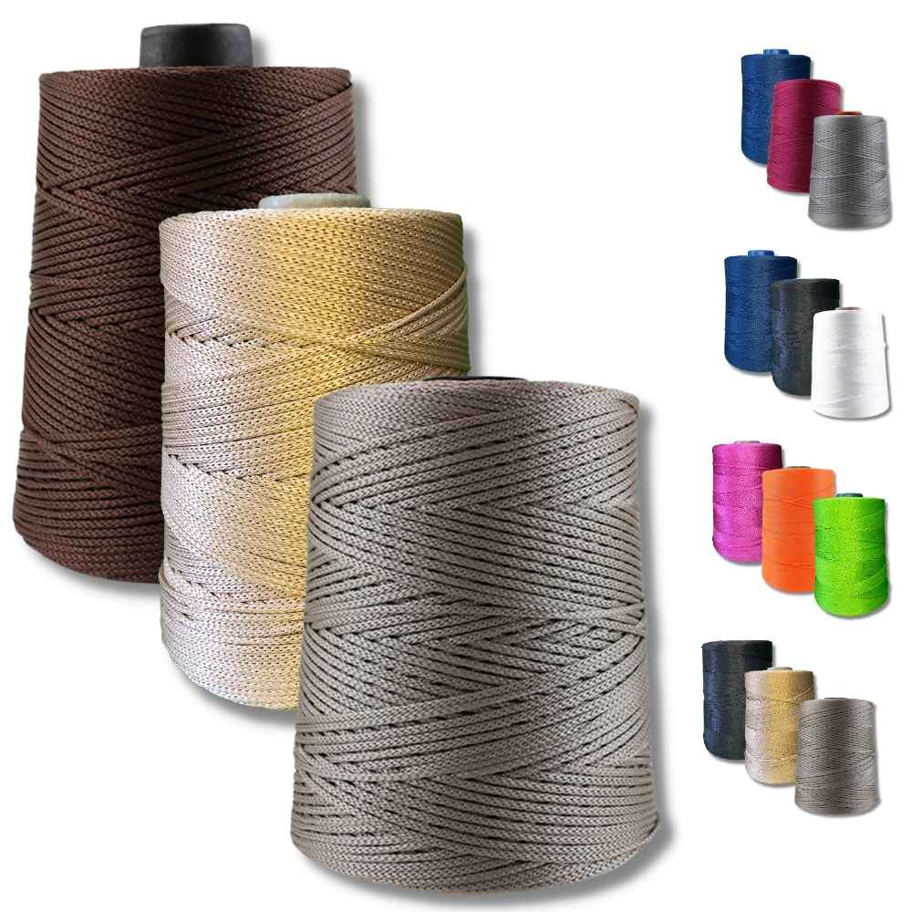 Kit 3 Cordão Fio Náutico Bolsa Rayontex 2,5mm - 500g Crochê em Oferta na Shopee