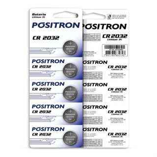 Cartela De Bateria Com 5 Peças Para Controle De Alarme Lithium 3v CR2032 Positron