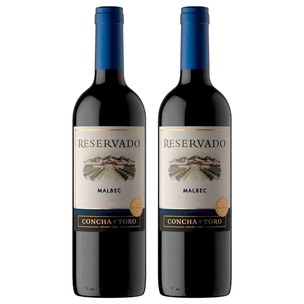 Kit 2 Vinhos Concha Y Toro Reservado Malbec 750ML em Oferta na Shopee
