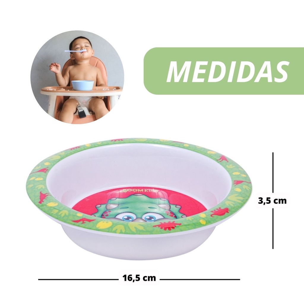 Prato Fundo Infantil Tipo Bowl 350ml Animais Frutas Introdução Alimentar · foto 2