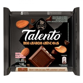 Chocolate Meio Amargo com Amêndoas Garoto Talento 85 g