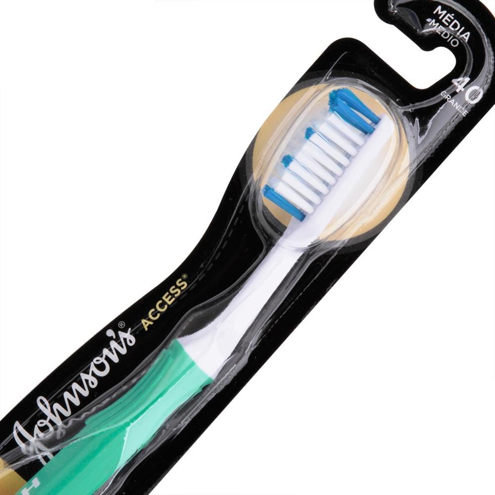 Detalhes do Kit com 3 Escova Dental Média Johnson's Reach Access 40 Grande