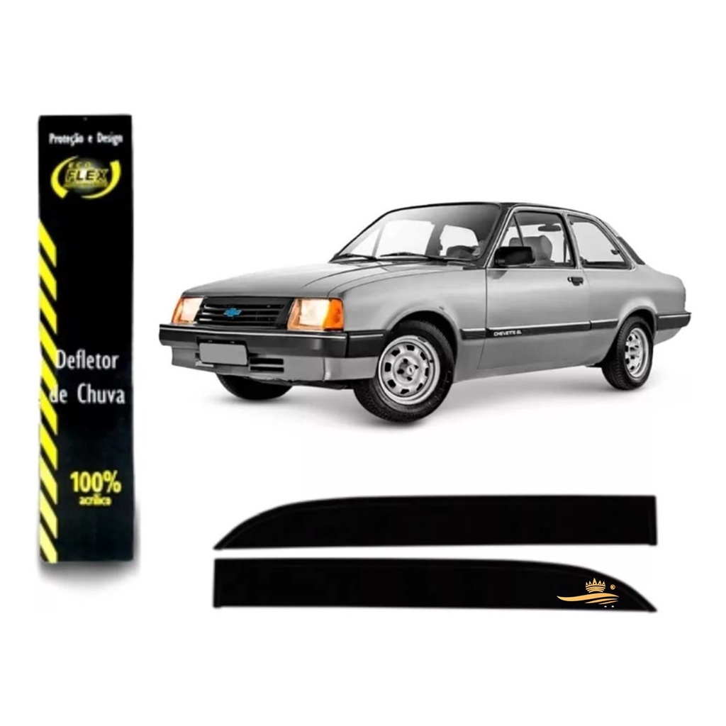 Calha De Chuva Defletor Chevette 1983 A 1993 2 Portas Acrilico Fume Ecoflex 80.010a