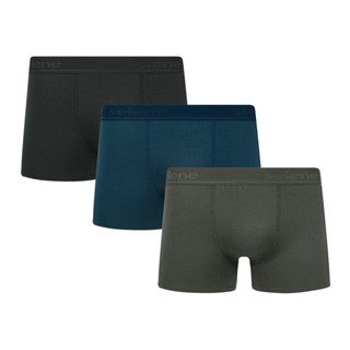 Kit com 3 Cuecas Boxer Modal Elastico Selene