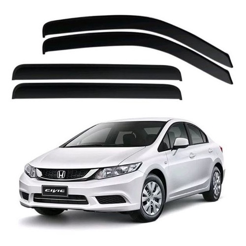 Calha de Chuva Defletor Honda Civic 2012 a 2016 4 Portas Ecoflex