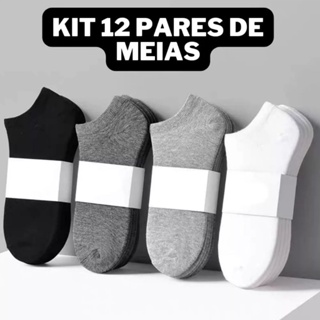 Kit 12 Pares Meias Soquetes Cano Curto Unisex Menor Preço do Brasil em Oferta na Shopee