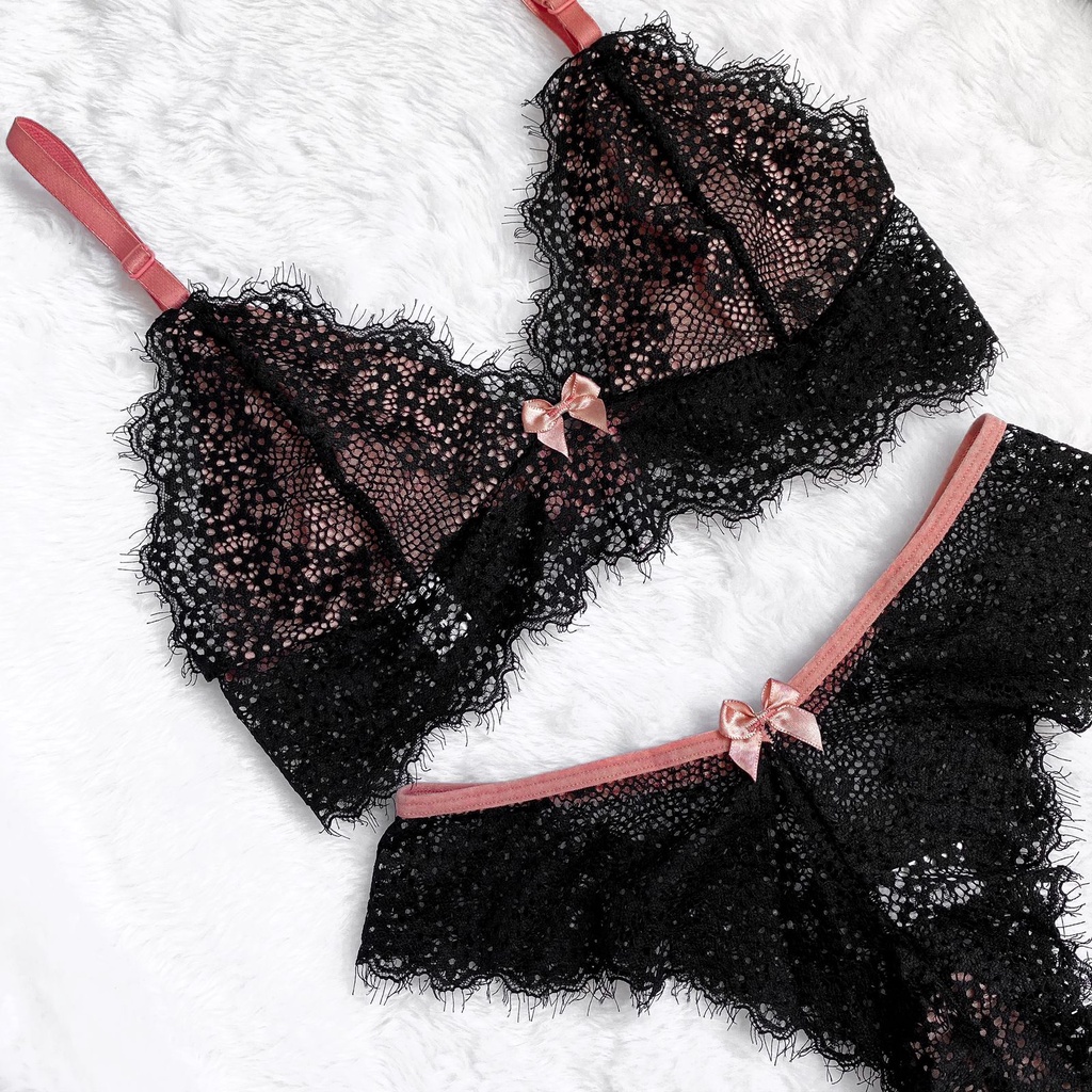 Conjunto Lingerie de renda, sem bojo