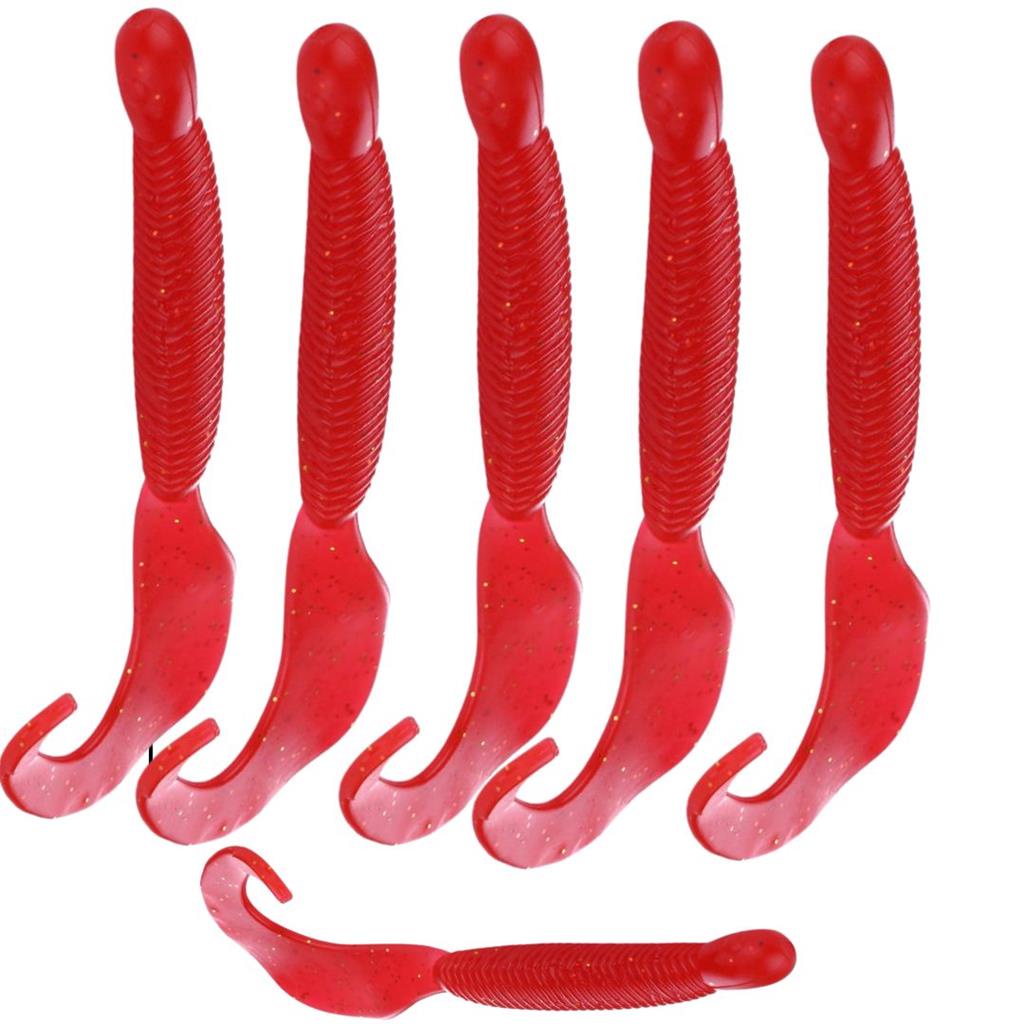 6 Iscas Artificiais Grub Shad Para Robalos Tucunare Traira 12cm 9.2g