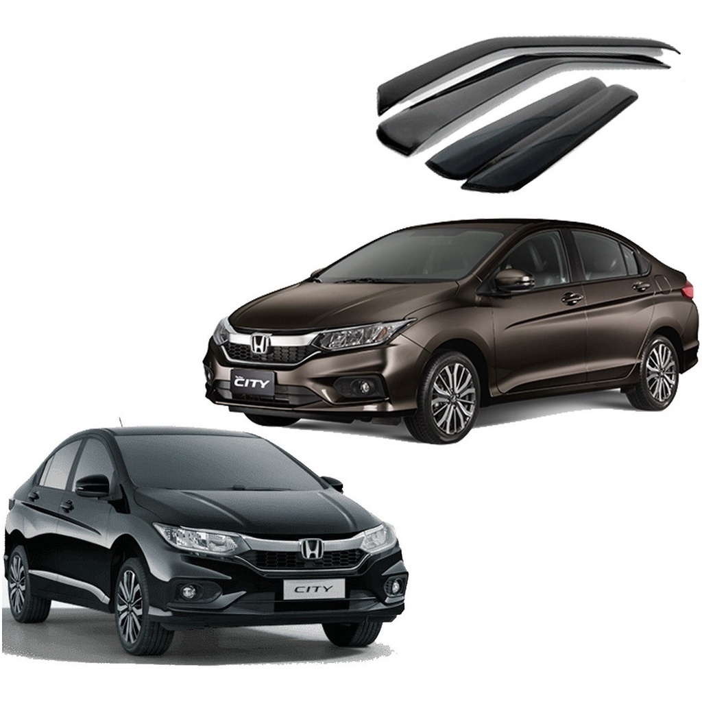 Calha De Chuva Defletor Honda Honda City 2015 A 2021 4 Portas Fume Tiger HD7686
