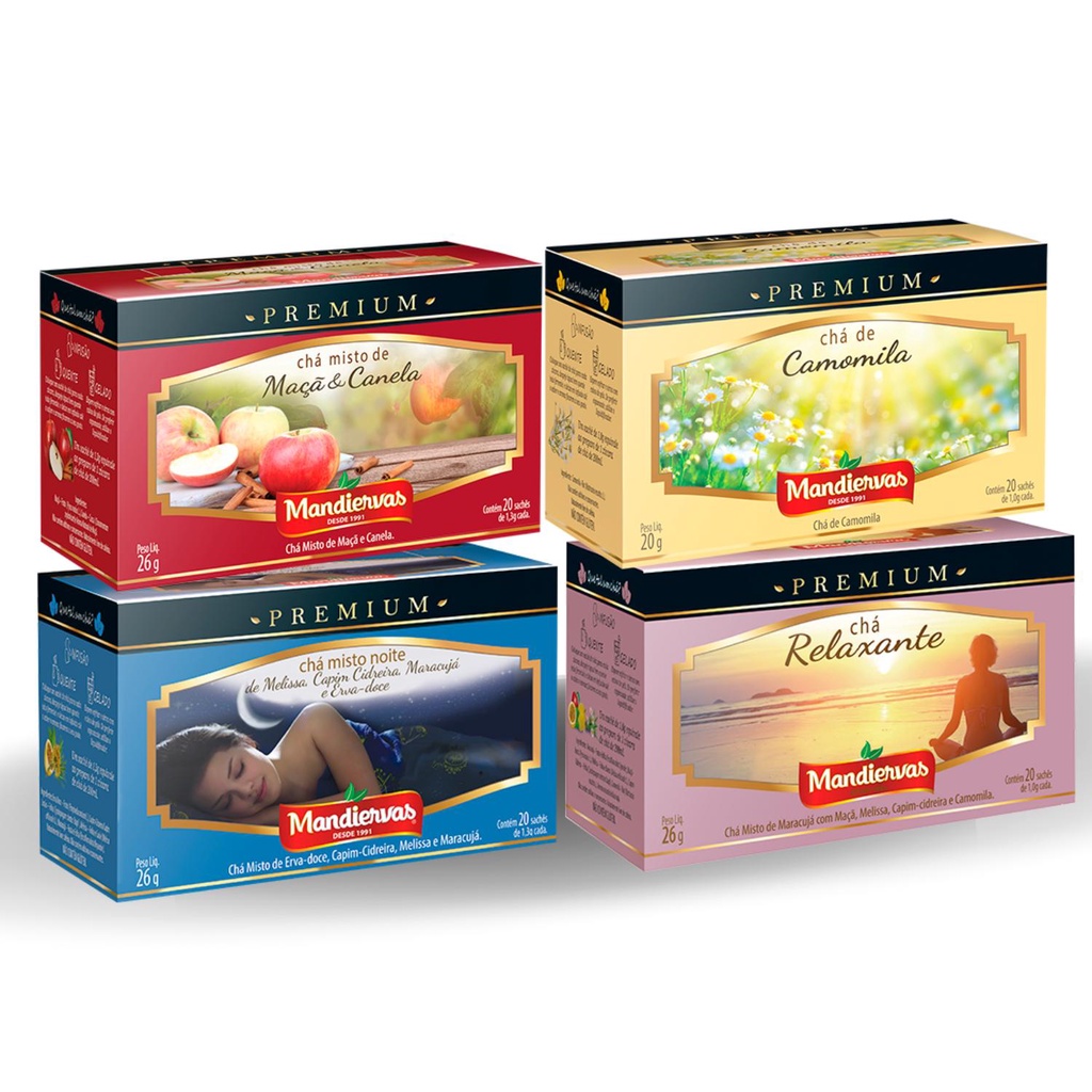 KIT CHÁ INVERNO MANDIERVAS 20 SACHÊS - 4 CAIXAS
