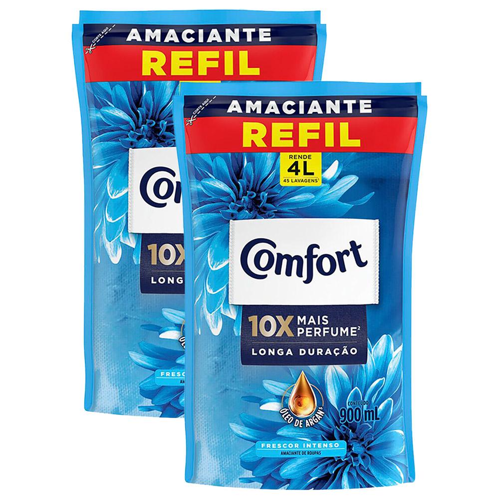 Kit 2 Refis Amaciantes Concentrados Comfort Frescor Intenso 900ml em Oferta na Shopee