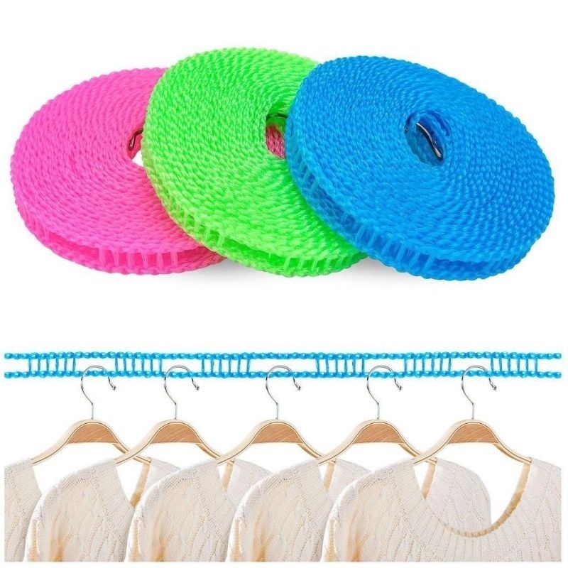 De Corda Varal Para Roupas Nylon Antiderrapante Cabides 3 Metros Ajustável Casa/Varal Retrátil Portátil Antiderrapante À Prova De Vento / Não Escorrega / Corda Para Pendurar / Varal Retrátil Para Acampamento